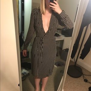 Reformation Striped Wrap Dress